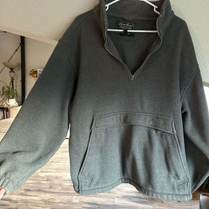 Eddie Bauer Men's Charcoal Zip-Up Sweater